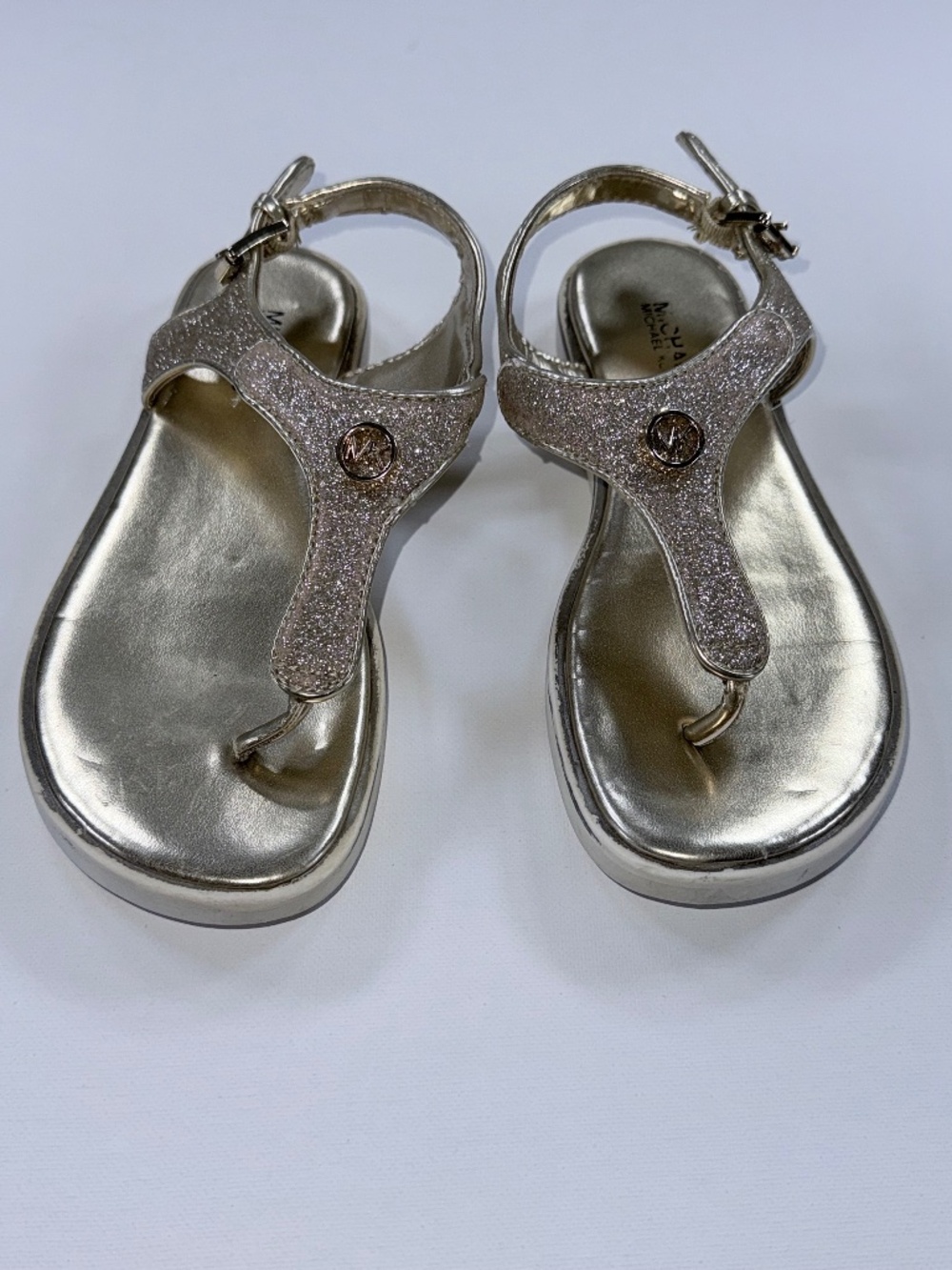 Michael Kors Kids Brandy Zahara Gold Glitter Sandals Size 1 EUC - Picture 2 of 5
